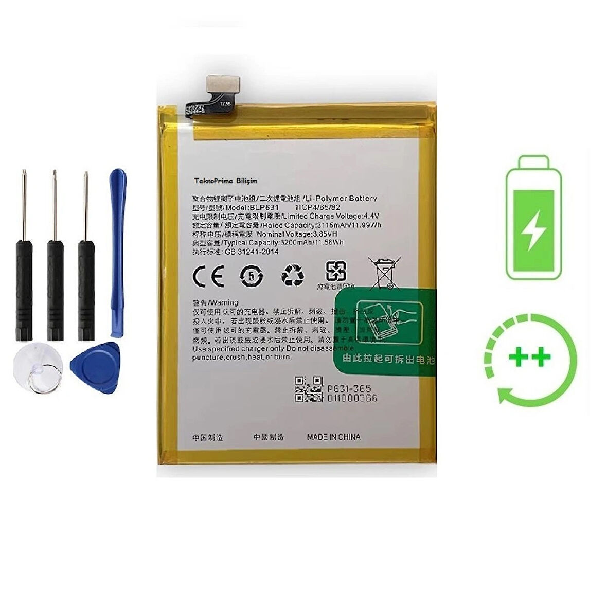 Oppo A73 4G İle Uyumlu  Güclendirilmis İthal Pil Batarya BLP631