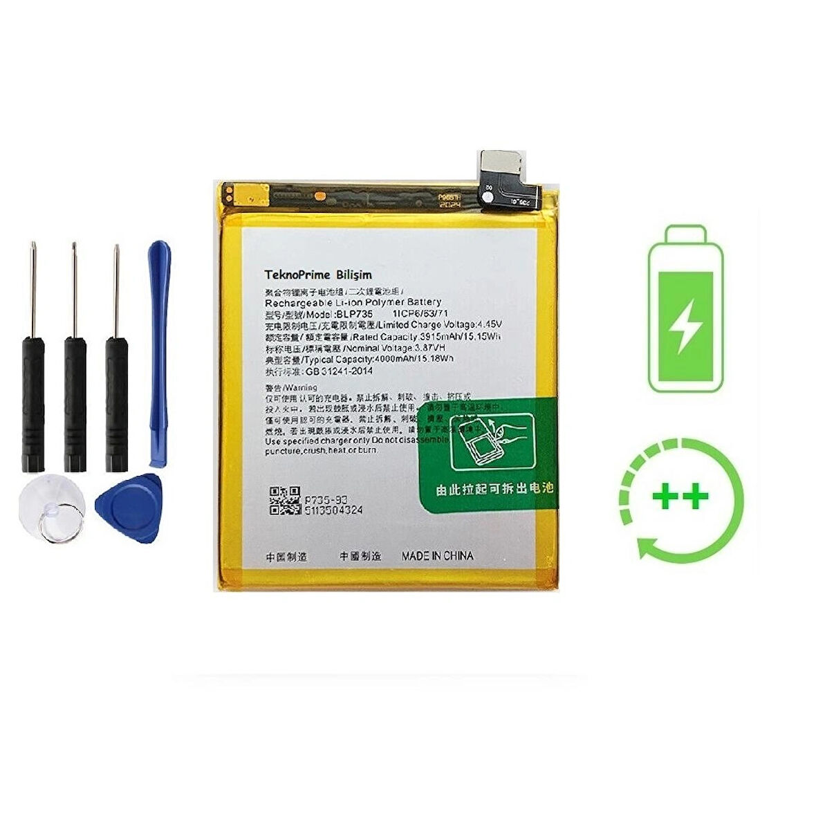 Oppo Reno 2 İle Uyumlu  Güclendirilmis İthal Pil Batarya BLP735