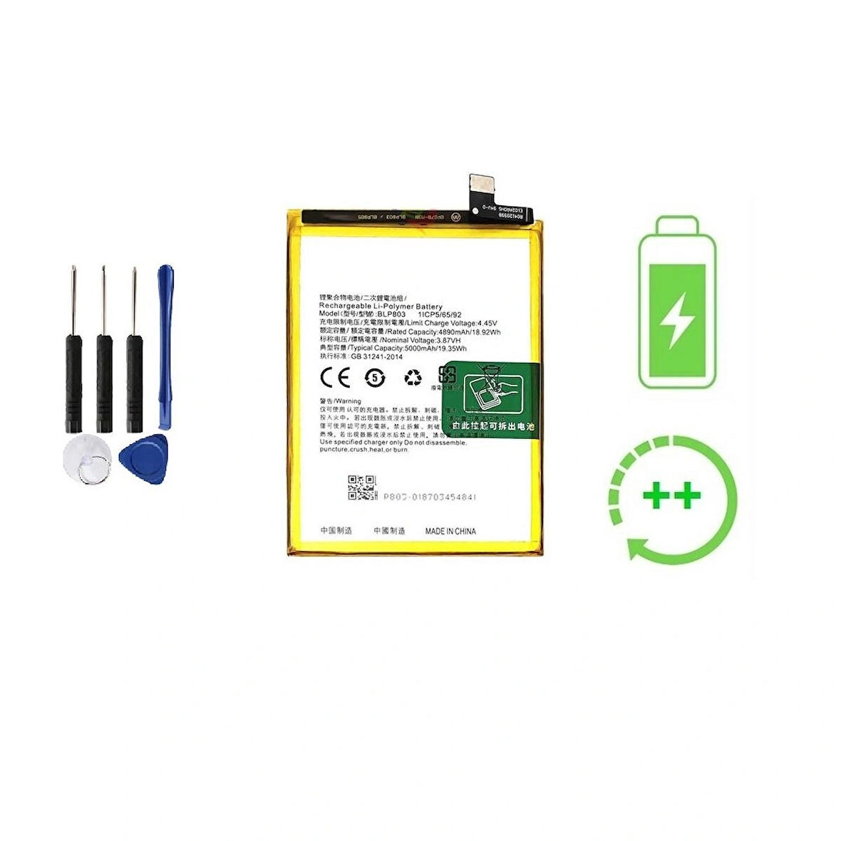 Realme 7i İle Uyumlu  Güclendirilmis İthal Pil Batarya BLP803