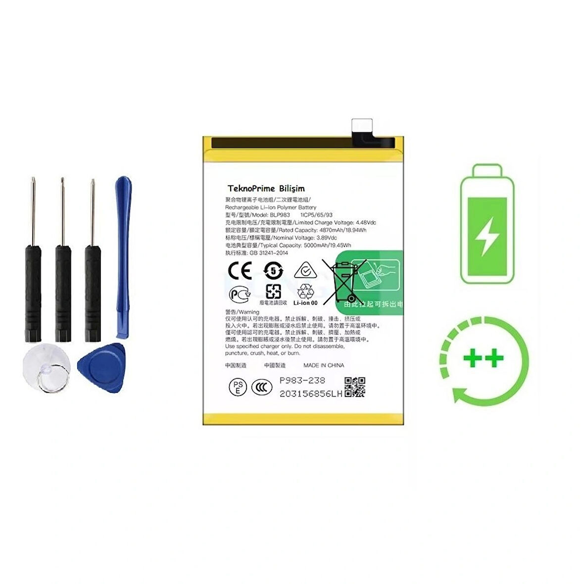 Realme 10 Pro 5G İle Uyumlu  Güclendirilmis İthal Pil Batarya BLP983