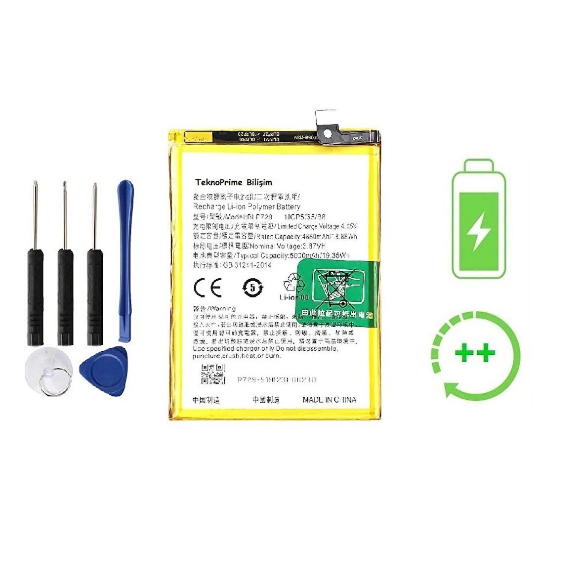 Realme C3 İle Uyumlu  Güclendirilmis İthal Pil Batarya BLP729