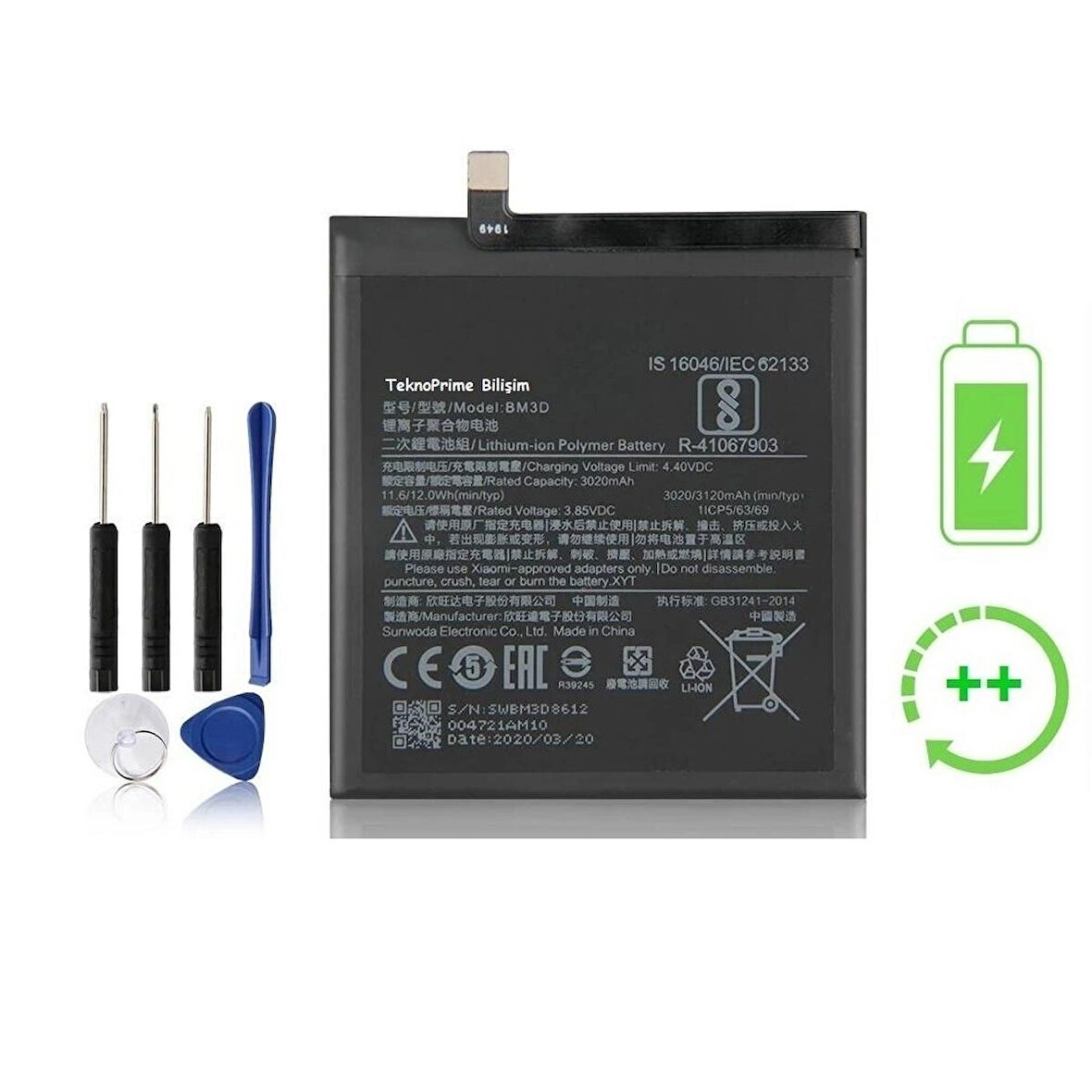 Xiaomi Mi 8Se İle Uyumlu  Güclendirilmis İthal Pil Batarya BM3D