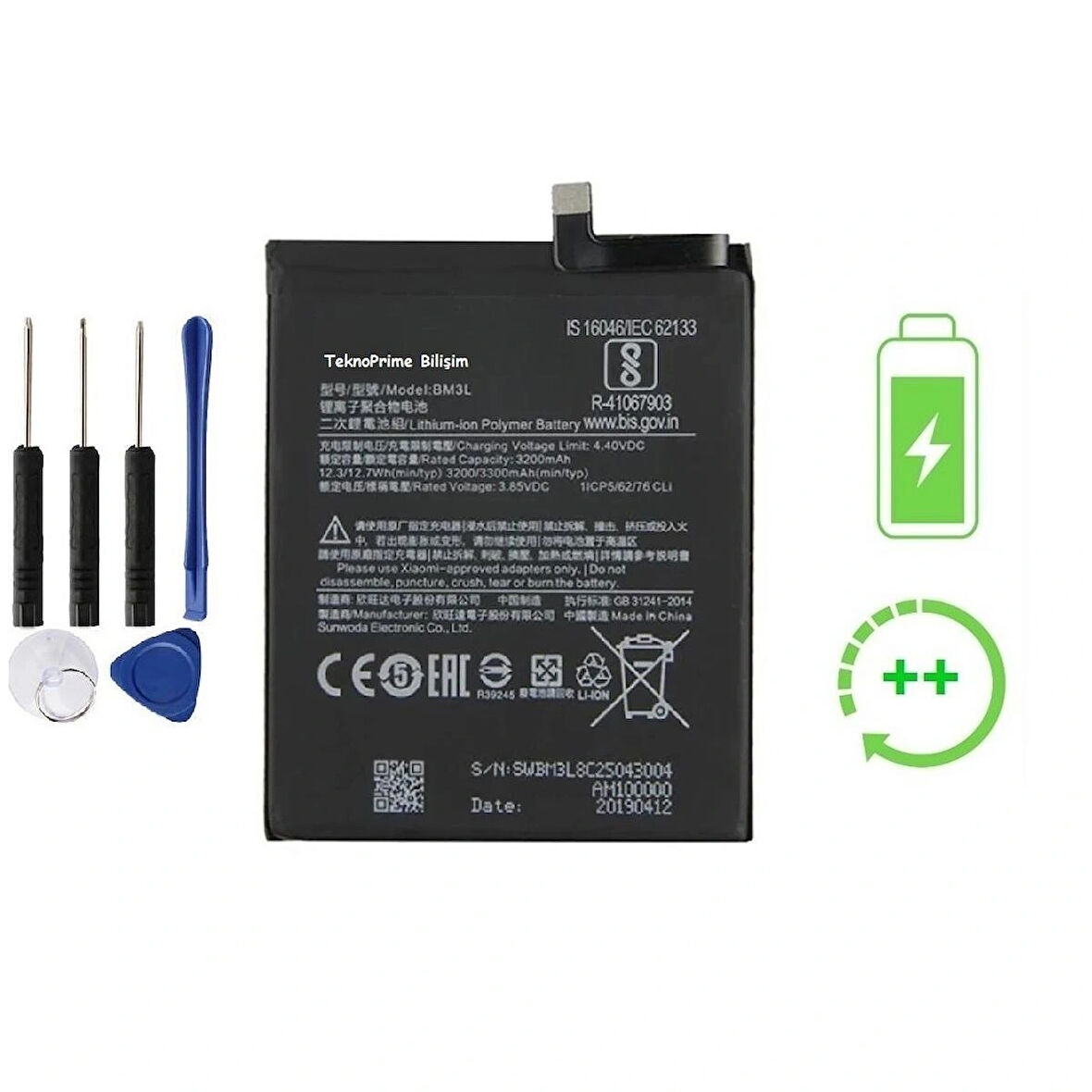 Xiaomi Mi 9 İle Uyumlu  Güclendirilmis İthal Pil Batarya BM3L