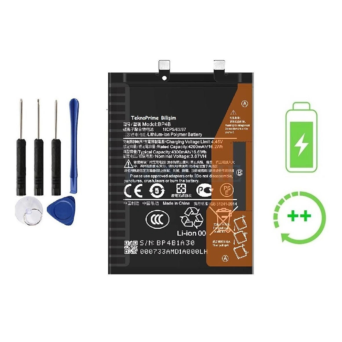 Xiaomi Mi 12 Lite İle Uyumlu  Güclendirilmis İthal Pil Batarya BP4B