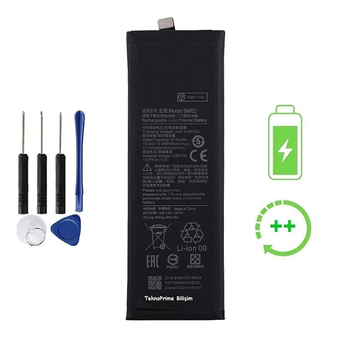 Xiaomi Mi Note 10 Lite İle Uyumlu  Güclendirilmis İthal Pil Batarya BM52