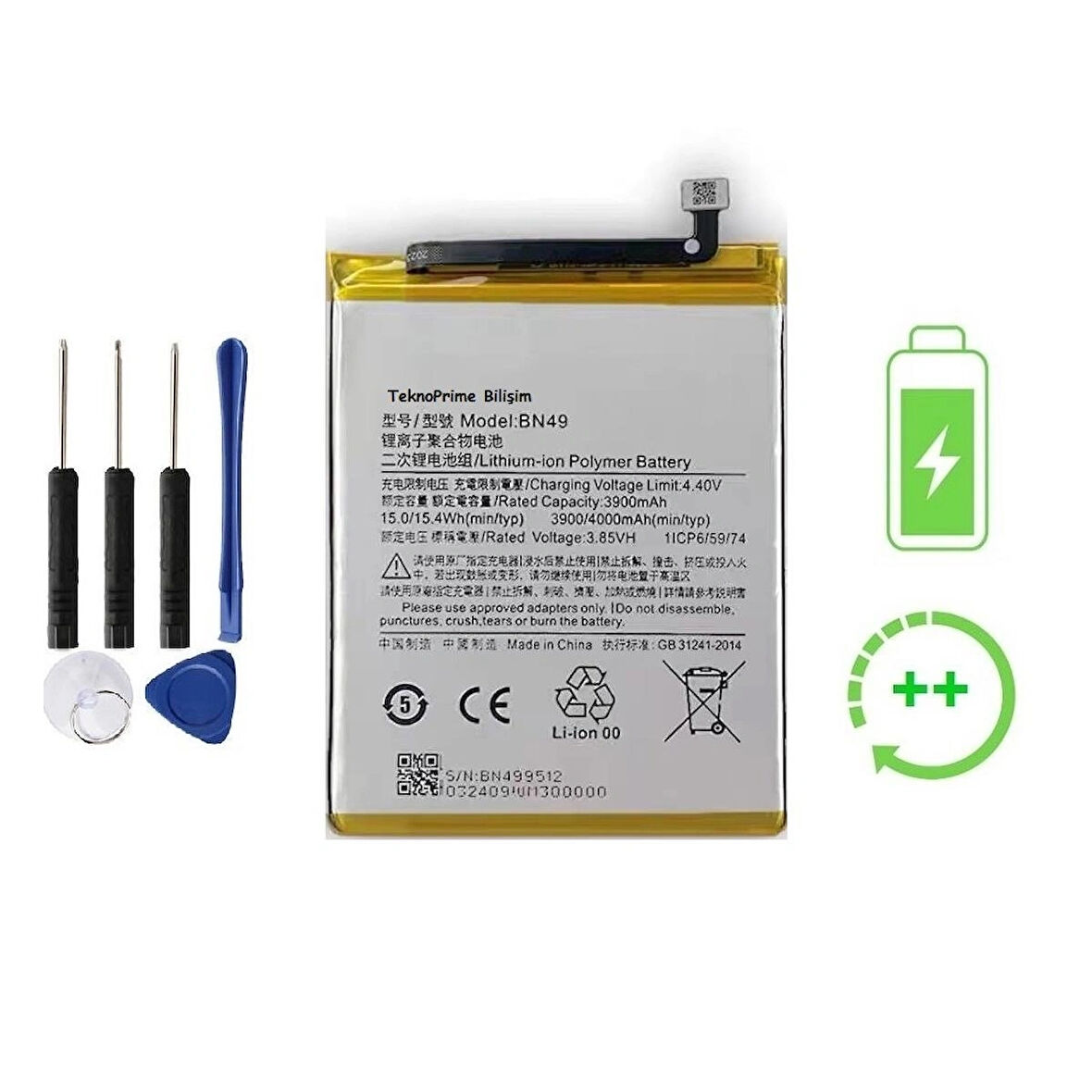 Xiaomi Redmi 7A İle Uyumlu Güclendirilmiş İthal Pil Batarya BN49