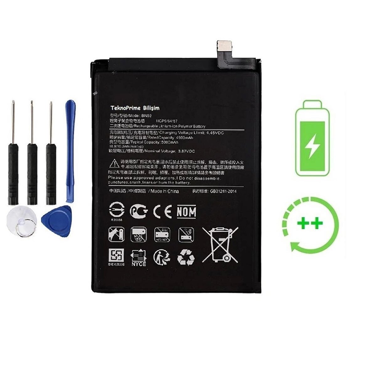 Xiaomi Redmi Note 10S İle Uyumlu Güclendirilmiş İthal Pil Batarya BN59