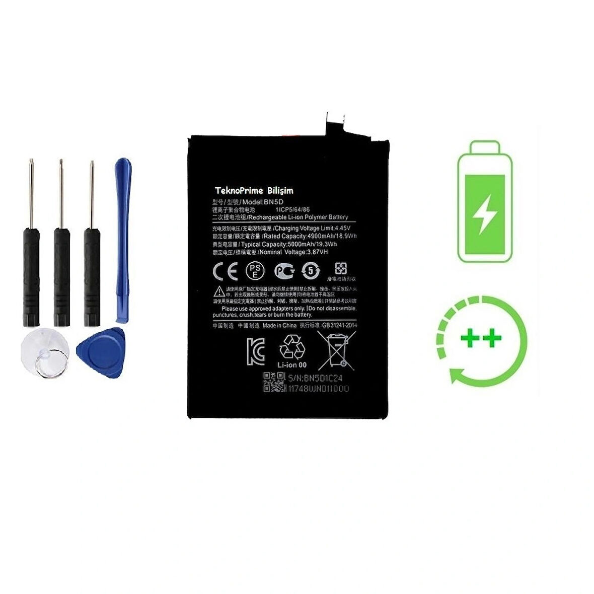 Xiaomi Redmi Note 11S İle Uyumlu Güclendirilmiş İthal Pil Batarya BN5D