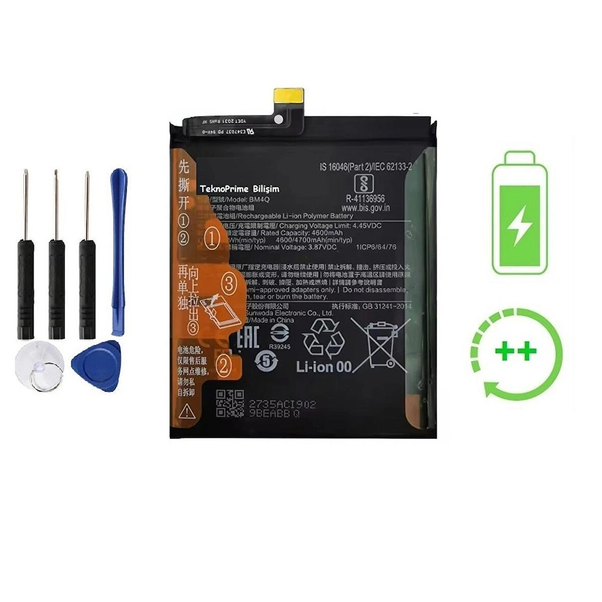 Xiaomi Redmi K30 Pro İle Uyumlu Güclendirilmiş İthal Pil Batarya BM4Q