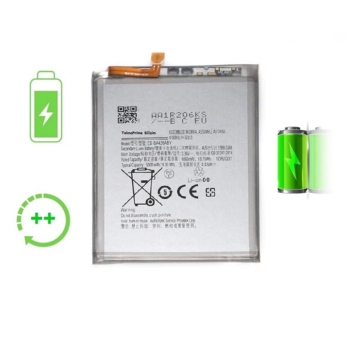  Samsung Galaxy A72 A725F ile Uyumlu Güclendirilmis İthal Pil Batarya