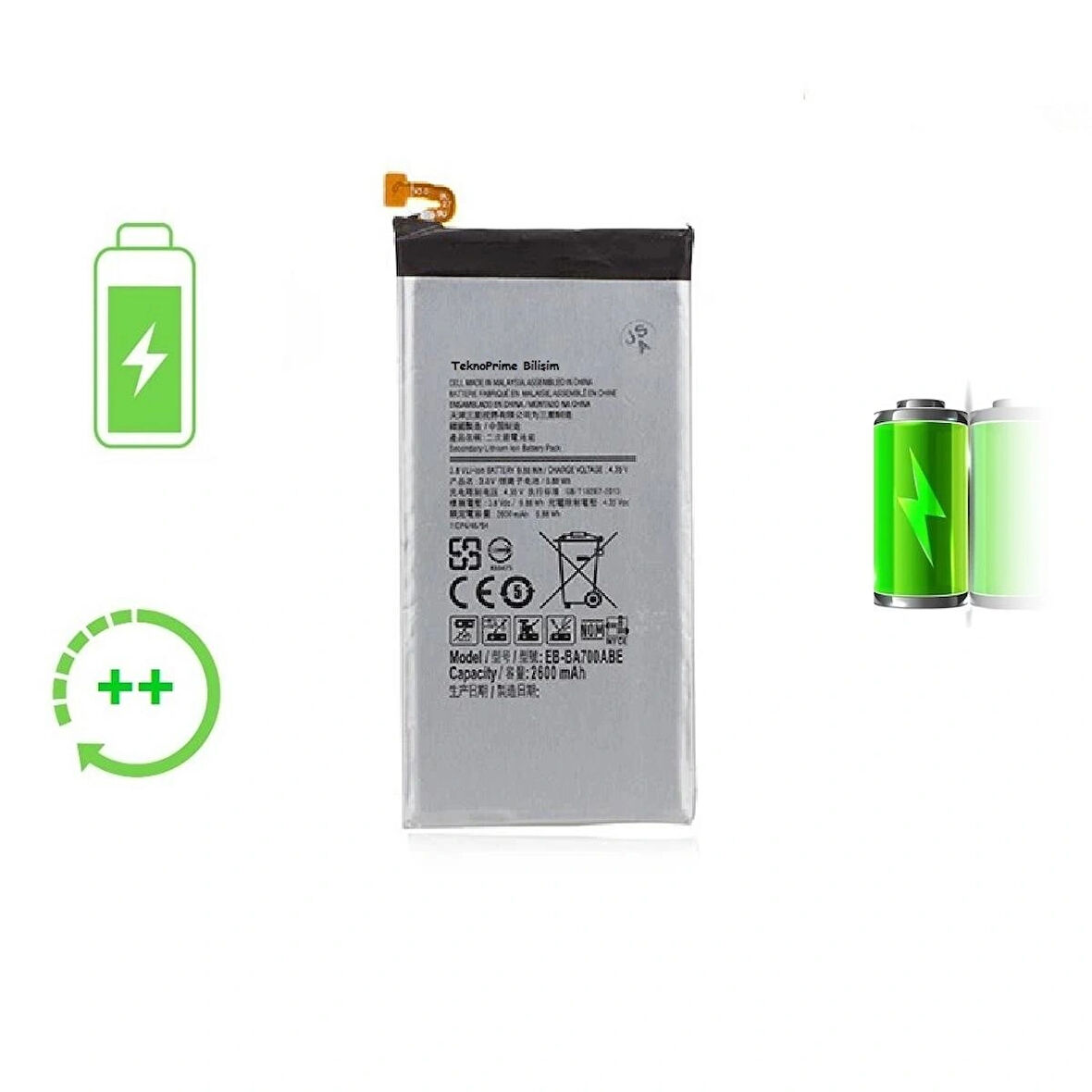  Samsung Galaxy A7 2015 A700F ile Uyumlu Güclendirilmis İthal Pil Batarya