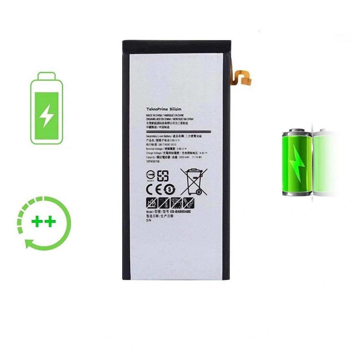  Samsung Galaxy A8 2015 A800F ile Uyumlu Güclendirilmis İthal Pil Batarya