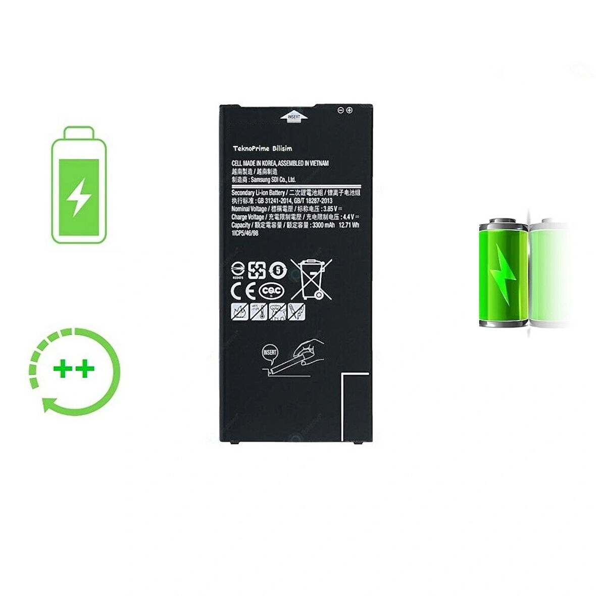  Samsung Galaxy J6 Plus J610 ile Uyumlu Güclendirilmis İthal Pil Batarya