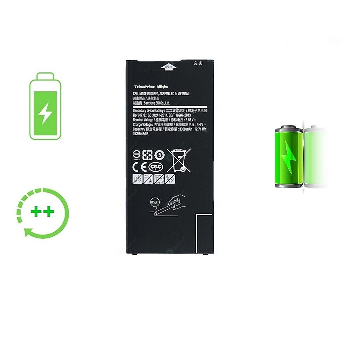  Samsung Galaxy J7 Max G615F ile Uyumlu Güclendirilmis İthal Pil Batarya