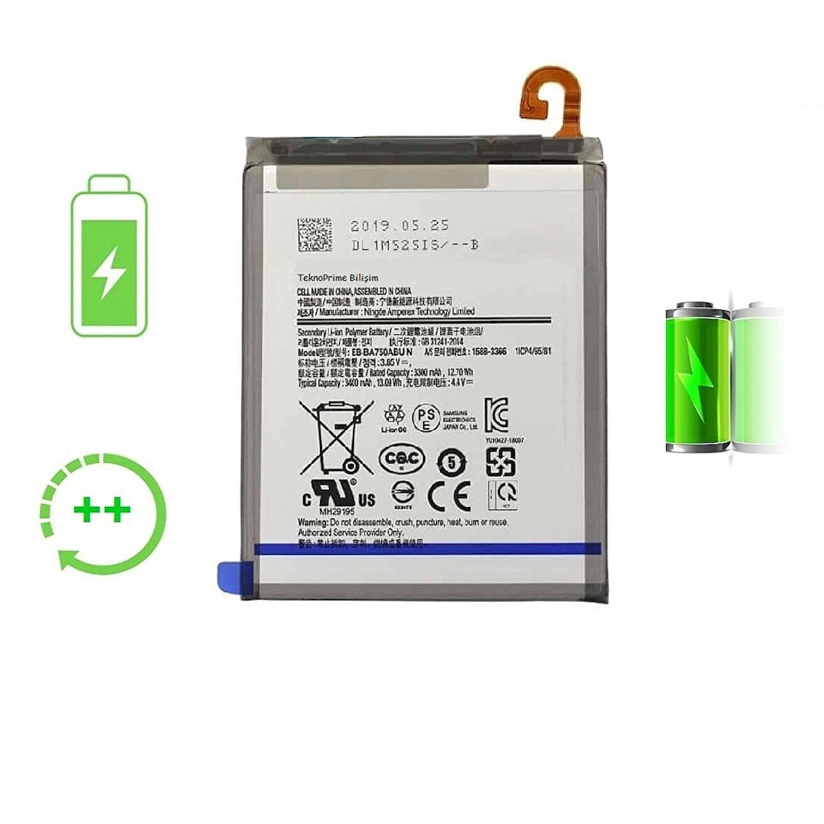  Samsung Galaxy M10 M105F ile Uyumlu Güclendirilmis İthal Pil Batarya