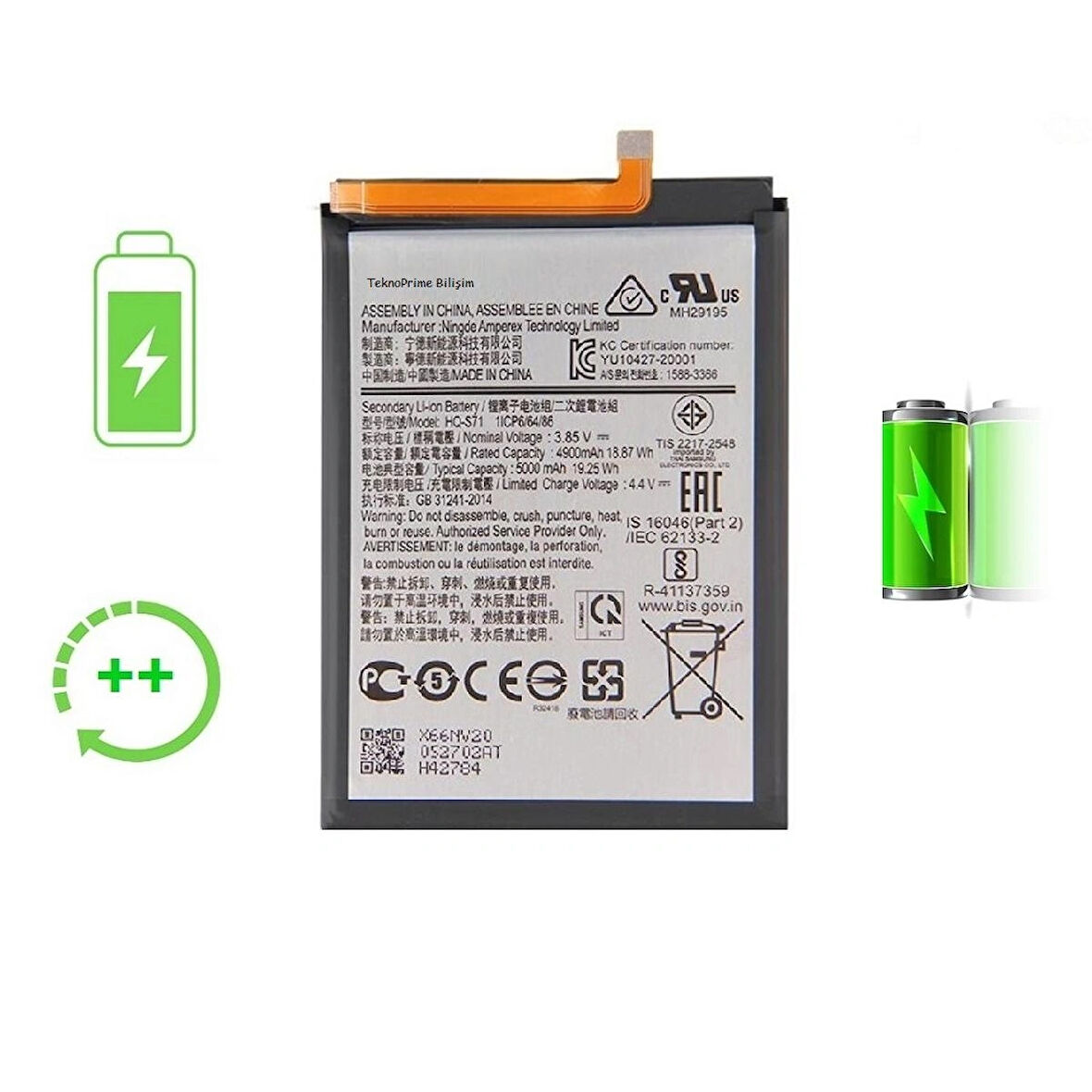  Samsung Galaxy M11 M115F ile Uyumlu Güclendirilmis İthal Pil Batarya