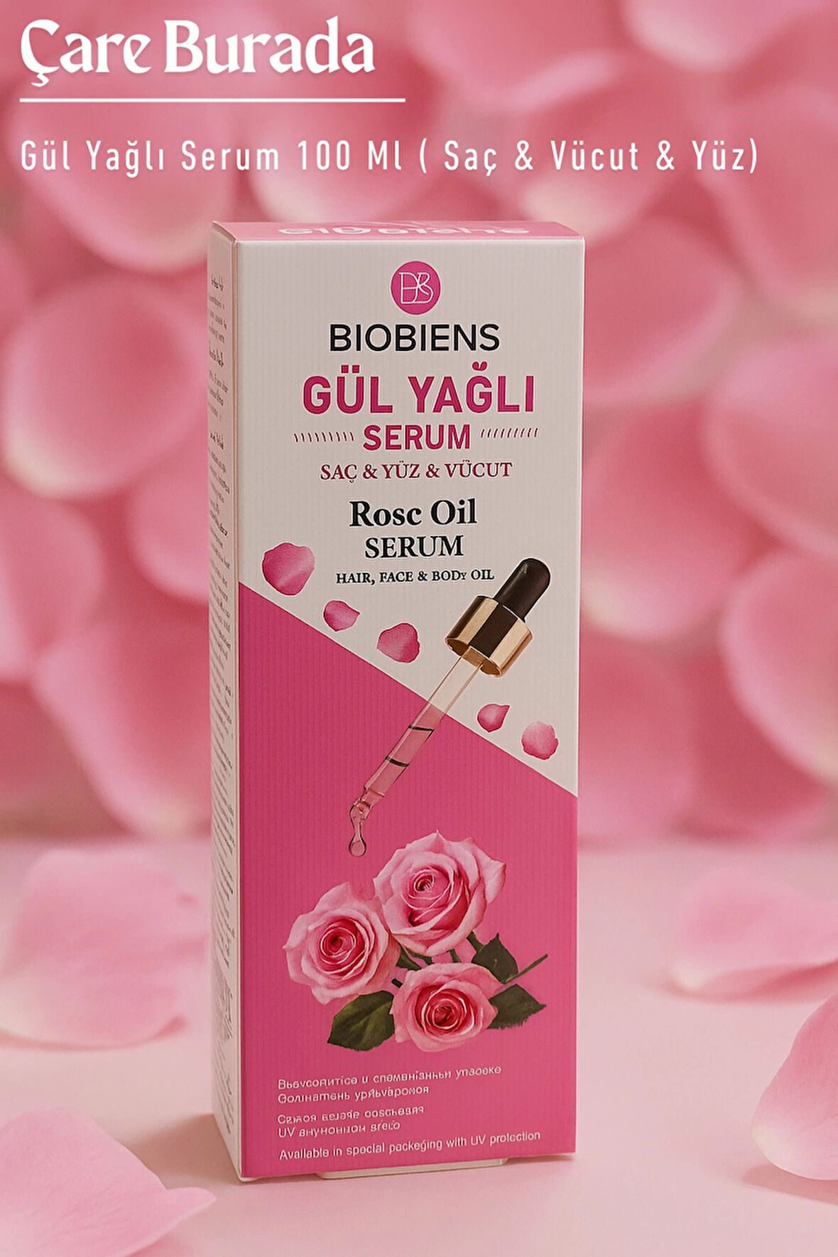 Biobiens - Gül Yağlı Serum 100 Ml (Saç & Yüz & Vücut)