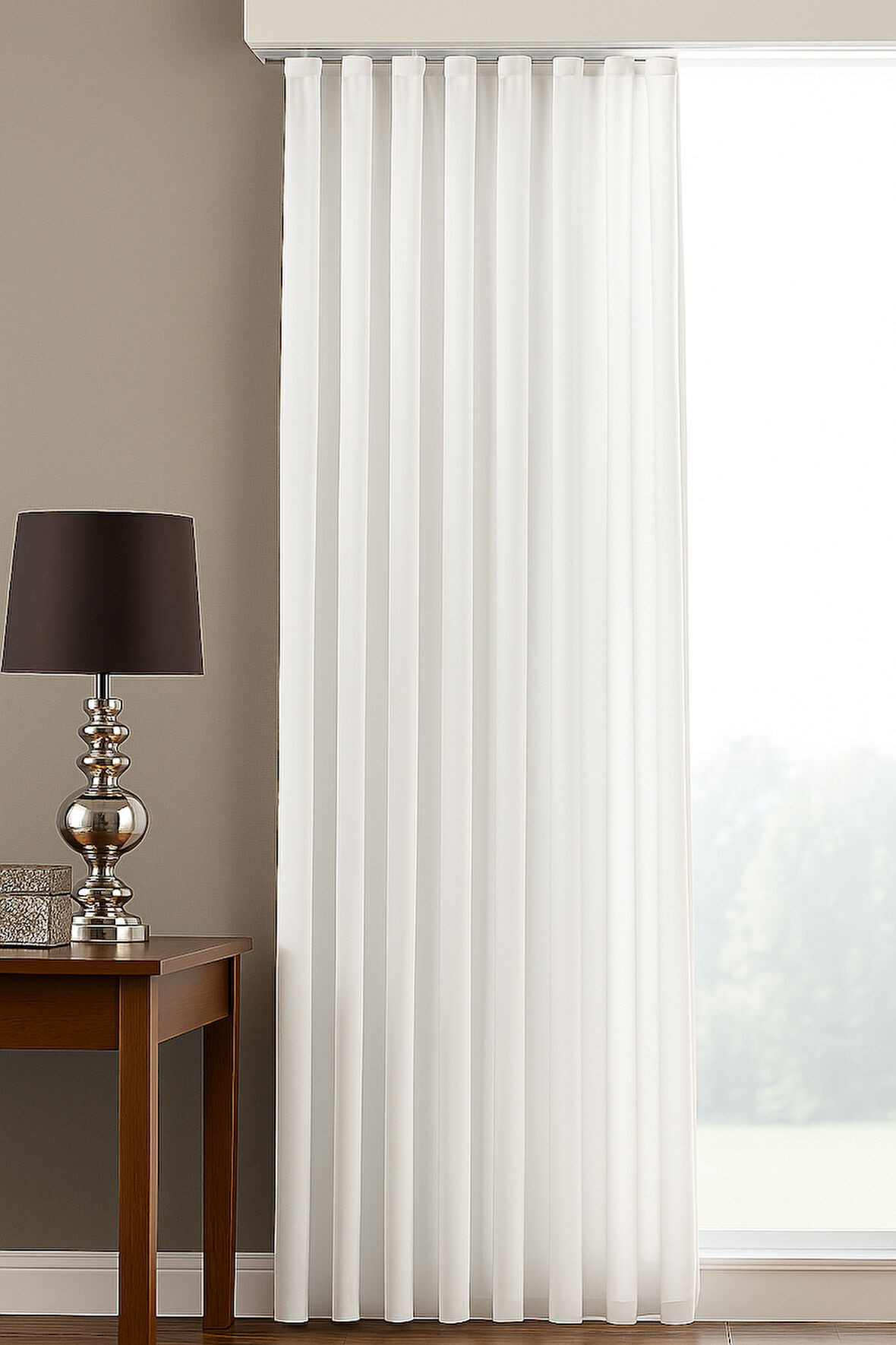 Gauze Fabric Design KALIN SATEN GÜNEŞLIK BEYAZ YÜKSEK KALİTELİ 150 x 270