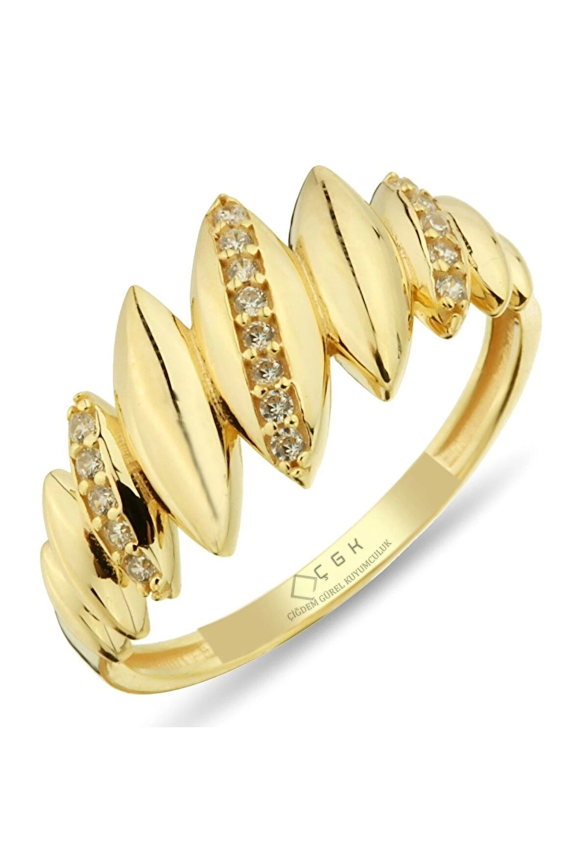 14 Ayar Taşlı Altın Yüzük