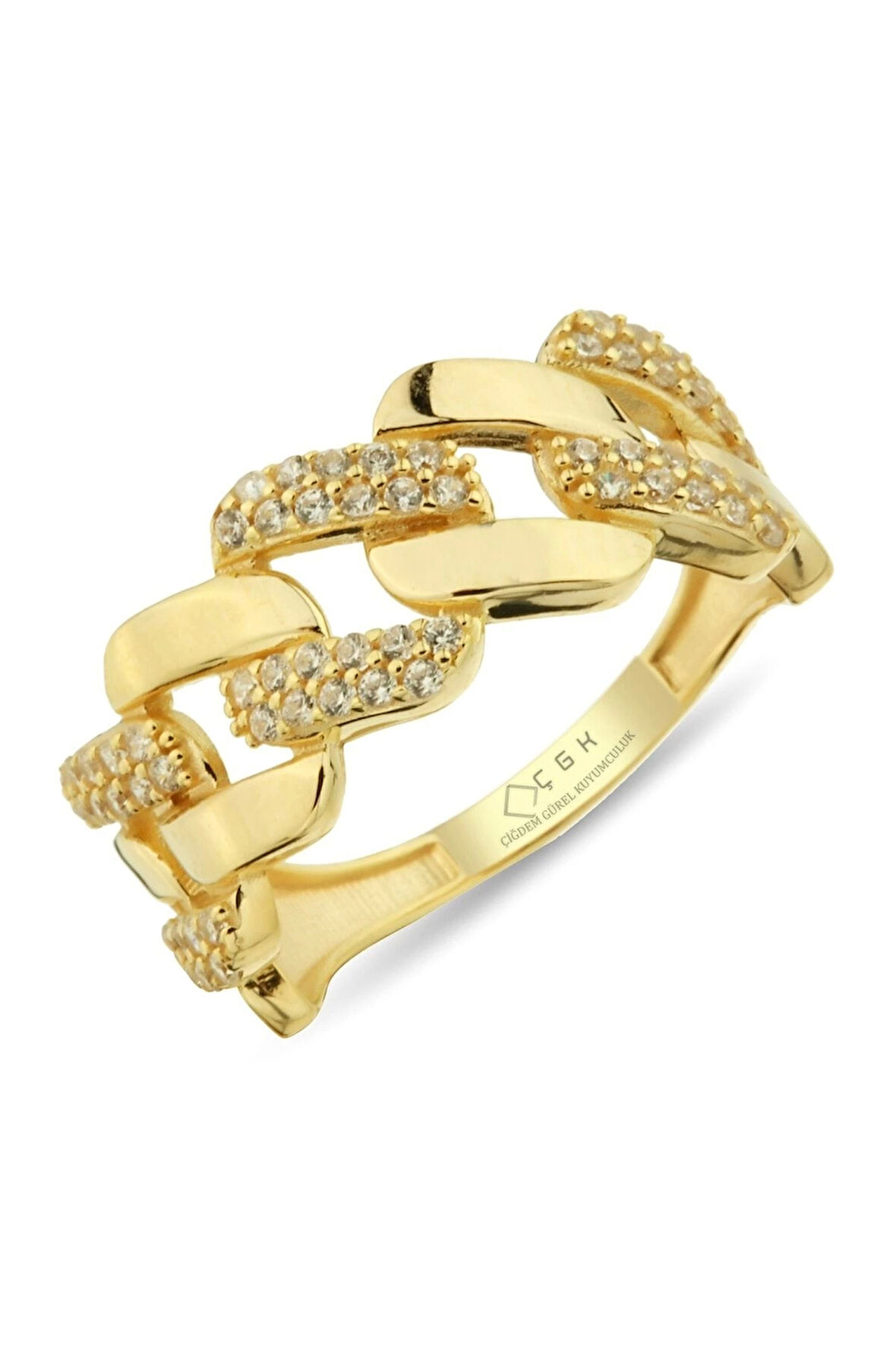 14 Ayar Kilit Altın Yüzük