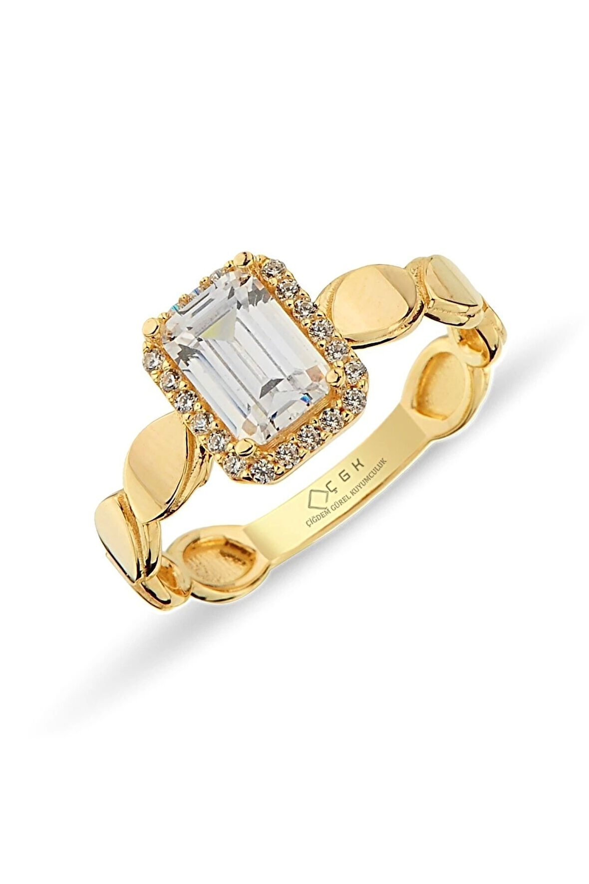 Kadın Sarı Baget Altın Yüzük