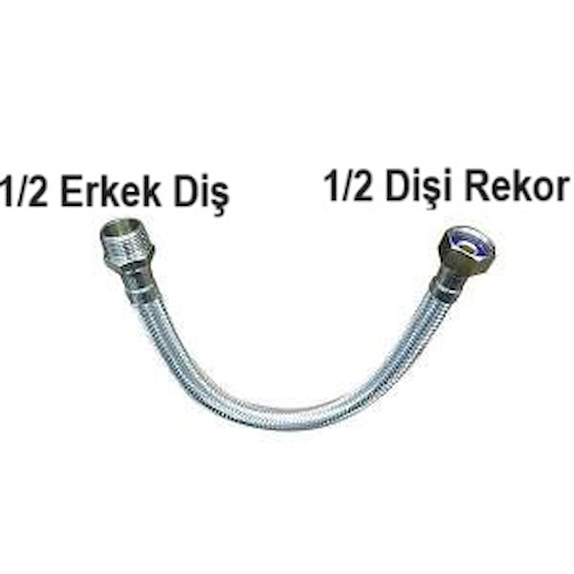 30 Cm 1/2 1/2 Nipelli Flex Bağlantı Hortumu 