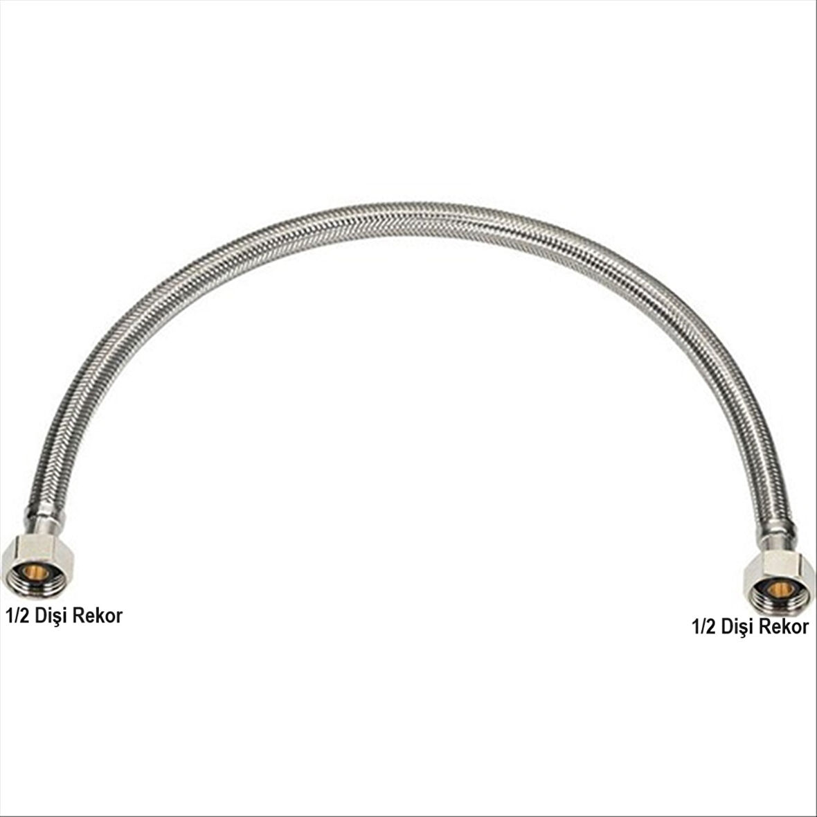 50 Cm 1/2 1/2 Rekorlu Flex Bağlantı Hortumu 1-2 1-2 