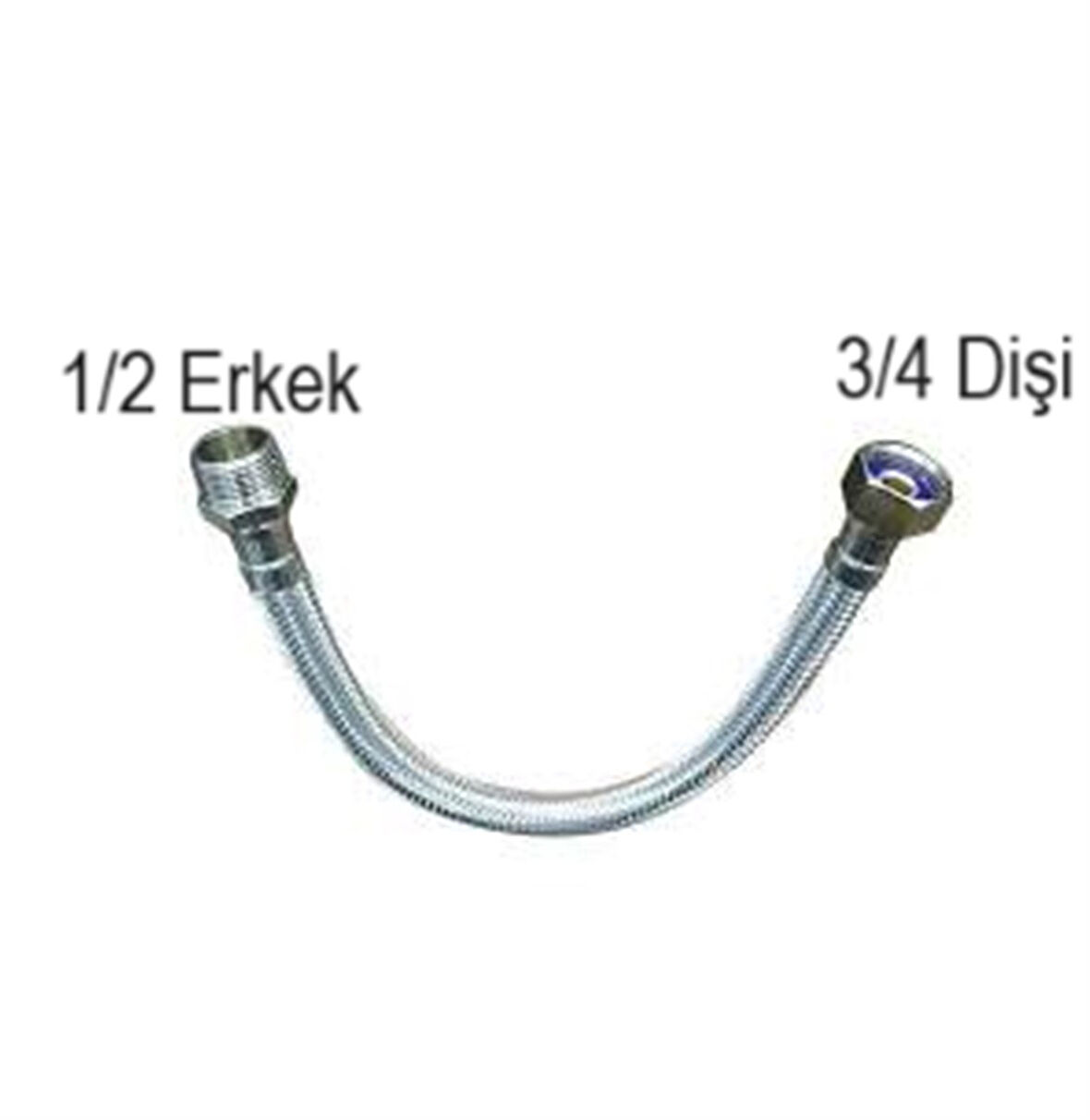 70 Cm 3/4 1/2 Nipelli Flex Bağlantı Hortumu 3-4 1-2  