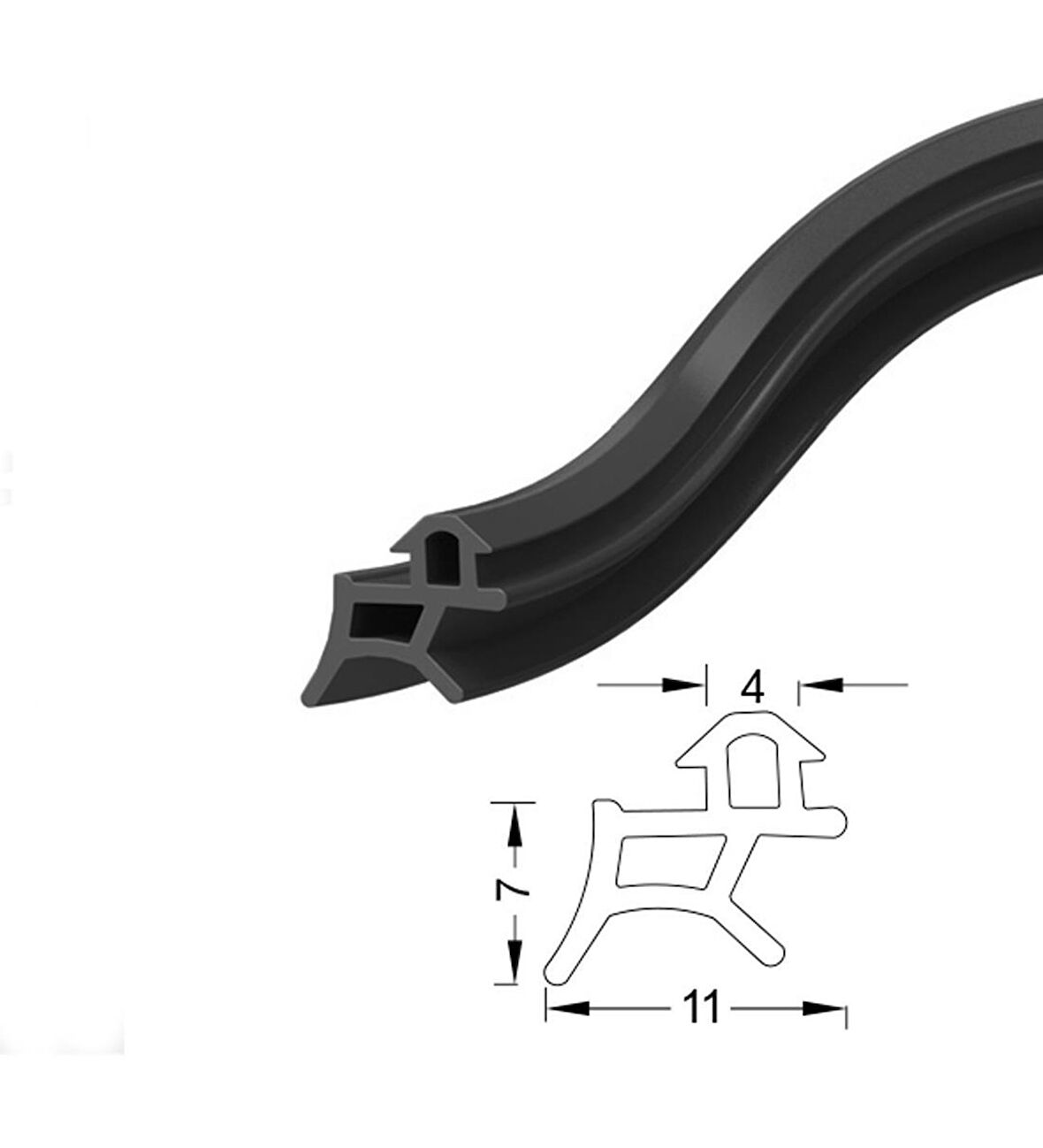 Pimapen Pvc Kapı Pencere Fitili Contası 10 Metre Siyah