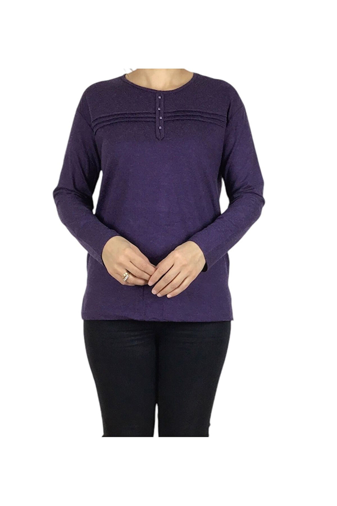 KADIN YÜN VİSKON MEVSİMLİK SADE BLUZ