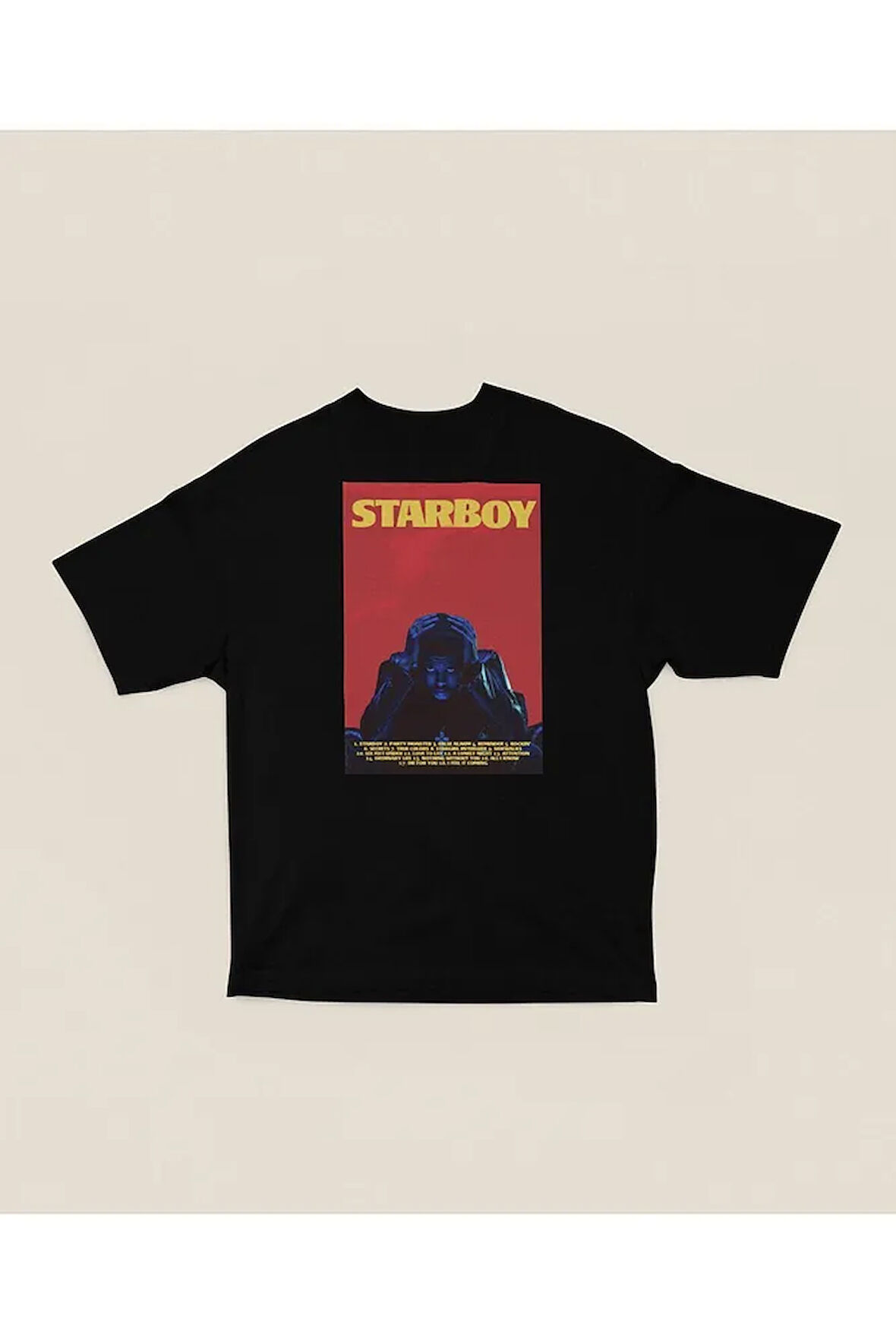 The Weekend Starboy Albüm Baskılı Unisex Tişört, Oversize Rapper Rap Tişört