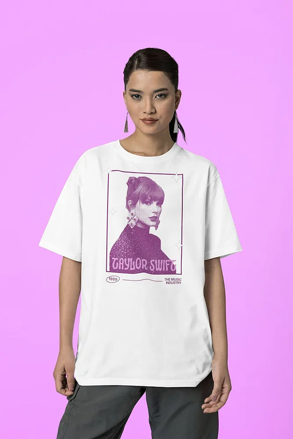 1989 Taylor Swift Özel Tasarım Unisex Tişört, Oversize Şarkıcı Tişört