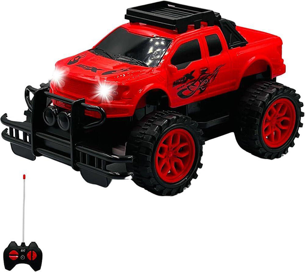 789-907A Vardem 1:20 Off Road Işıklı Yüksek Hızlı Uzaktan Kumandalı Jeep Kırmızı 19 Cm