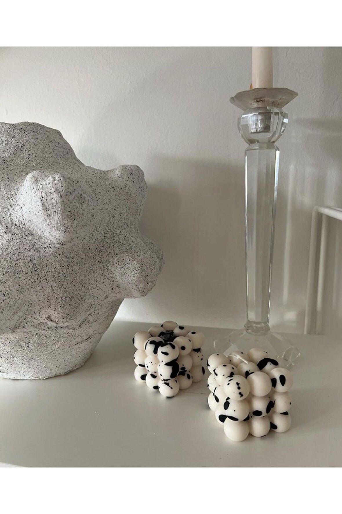 Dekoratif Bubble 2'li Set Kokulu Mum