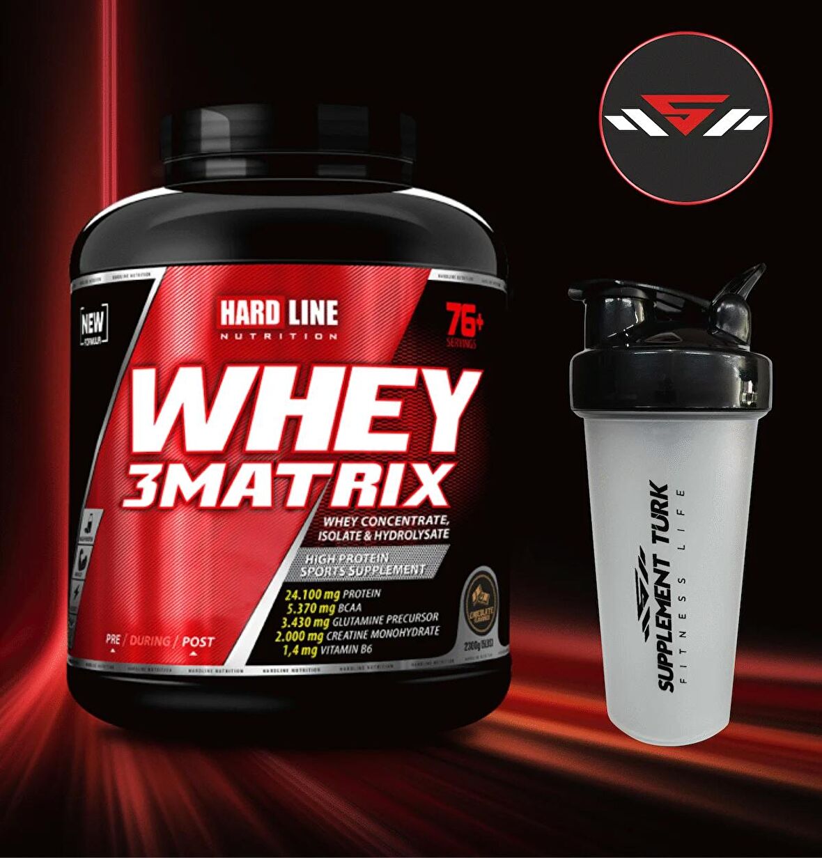 Whey 3Matrix 2300 Gr Çikolata&Hediye ST Shaker