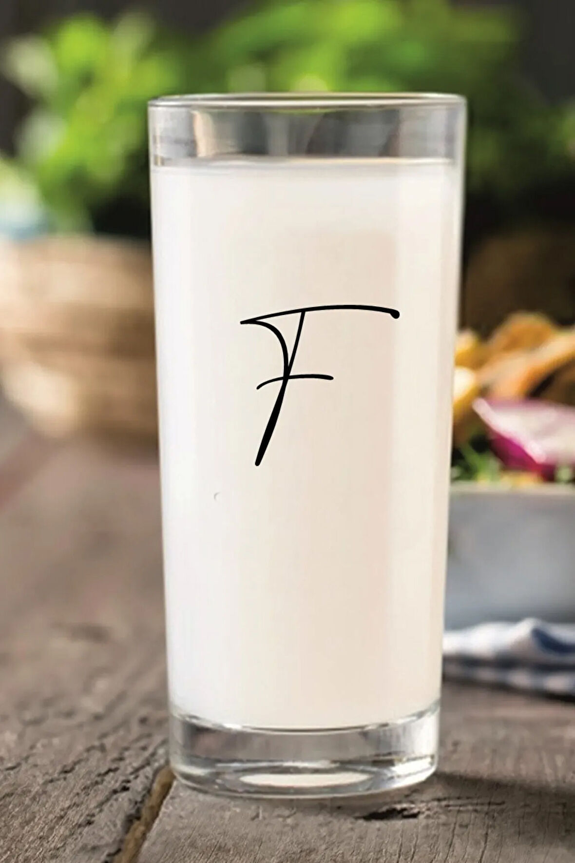 Çıkmayan Baskılı L Harfli Rakı Bardağı Kadehi
