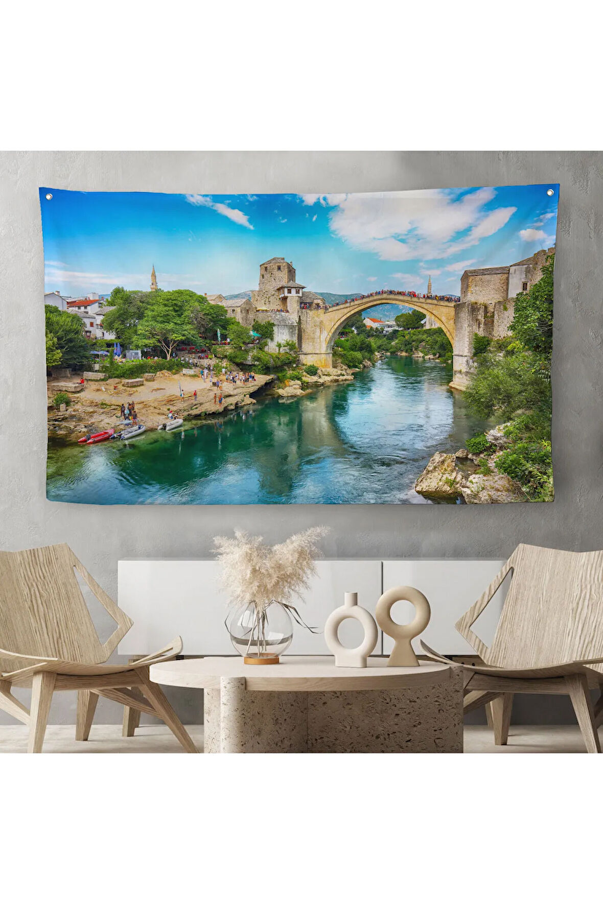 Mostar Köprüsü Kanvas Duvar Örtüsü-Halısı-1115