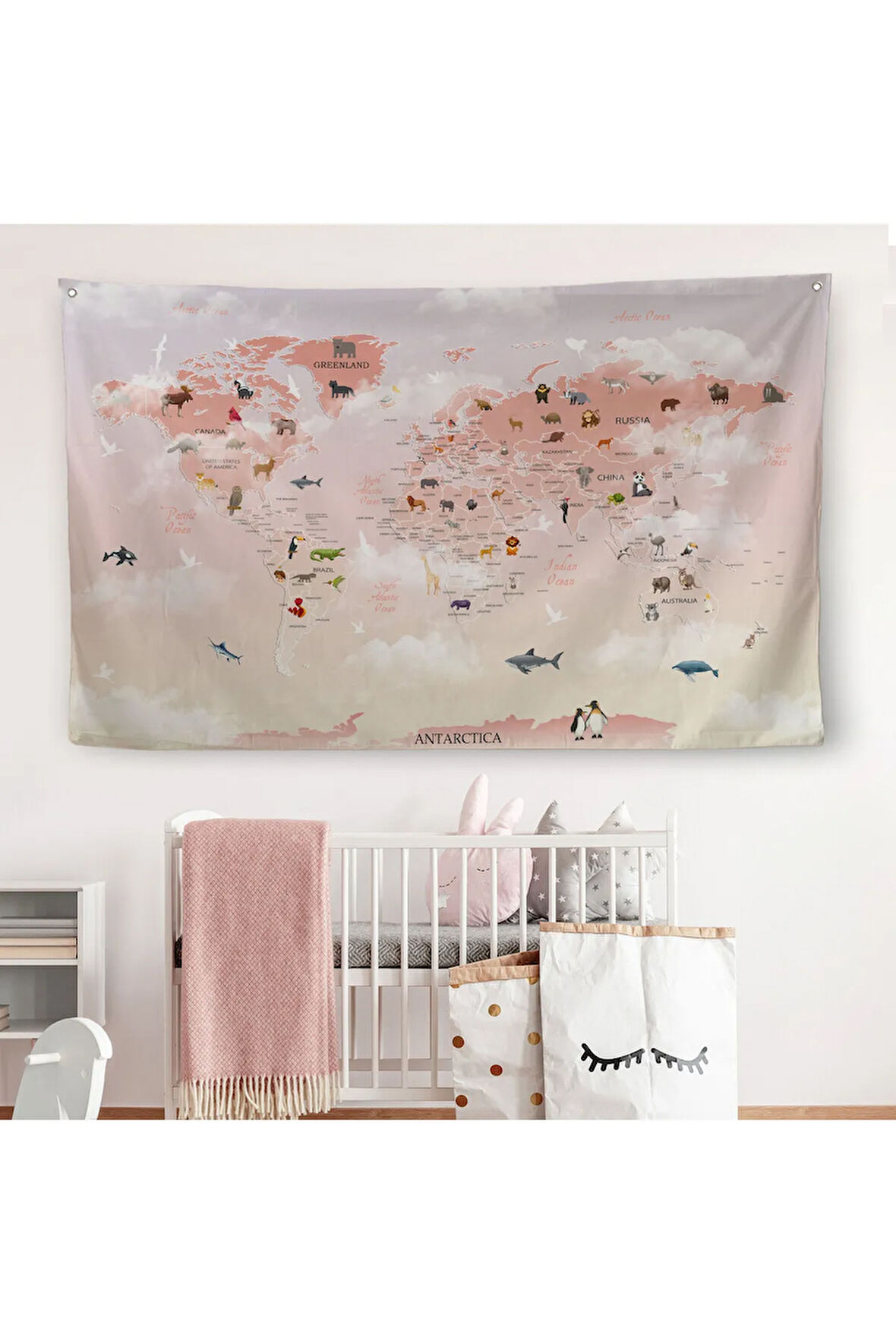 Dünya Atlası Çocuk Ve Bebek Odası Duvar Örtüsü-halısı 3799