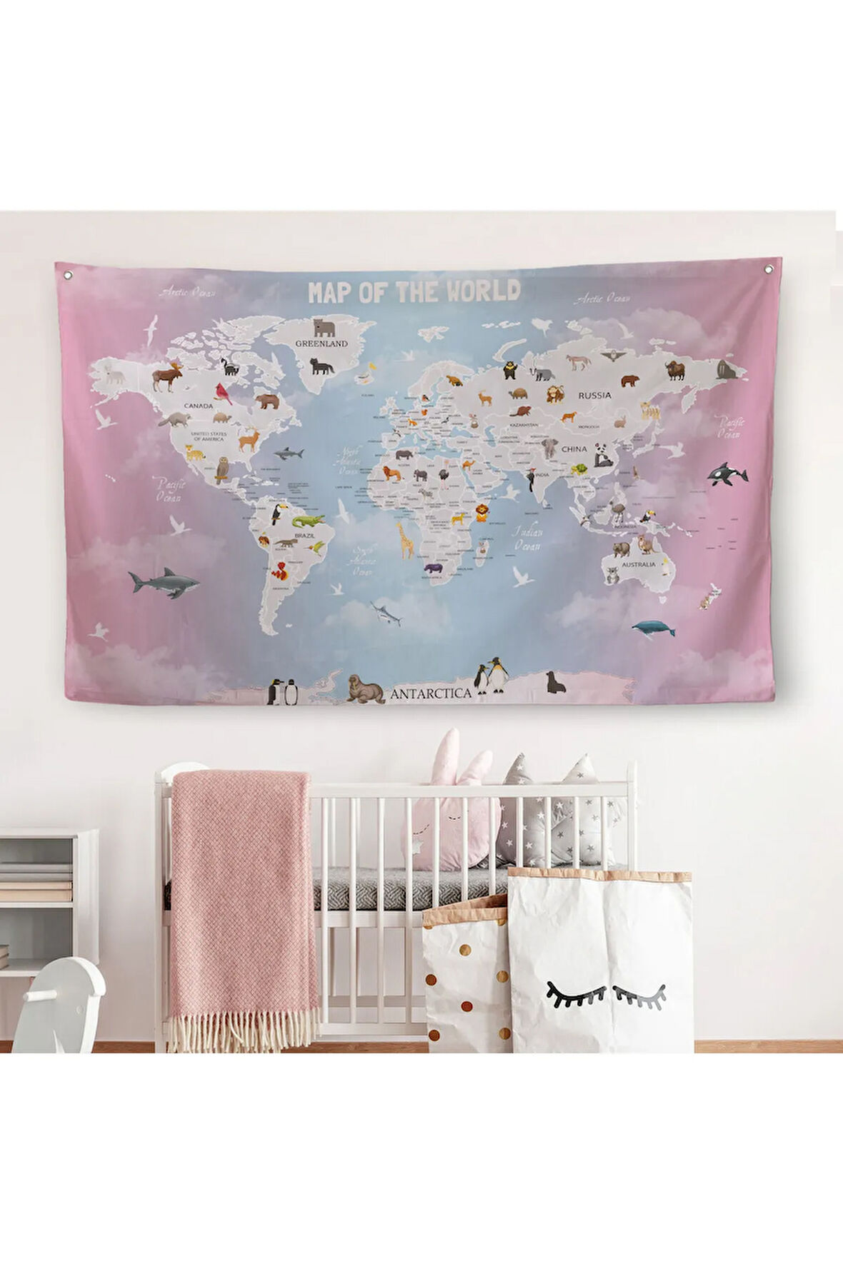 Eğitici Dünya Haritası Dünya Atlası Çocuk Ve Bebek Odası Duvar Örtüsü-halısı 3801
