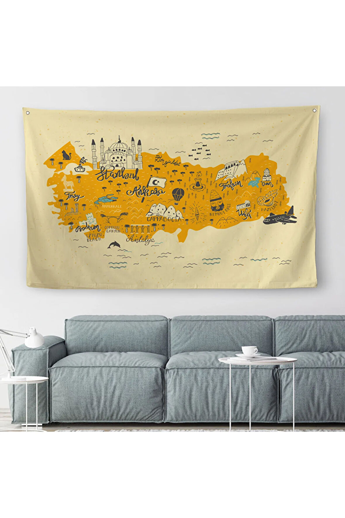 Eğitici Ve Öğretici Dekoratif Çocuk Odası Türkiye Haritası Duvar Örtüsü-halısı 3872