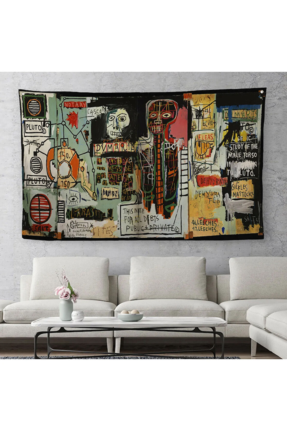 Jean Michel Basquiat Notary Kanvas Duvar Örtüsü-Halısı-5002