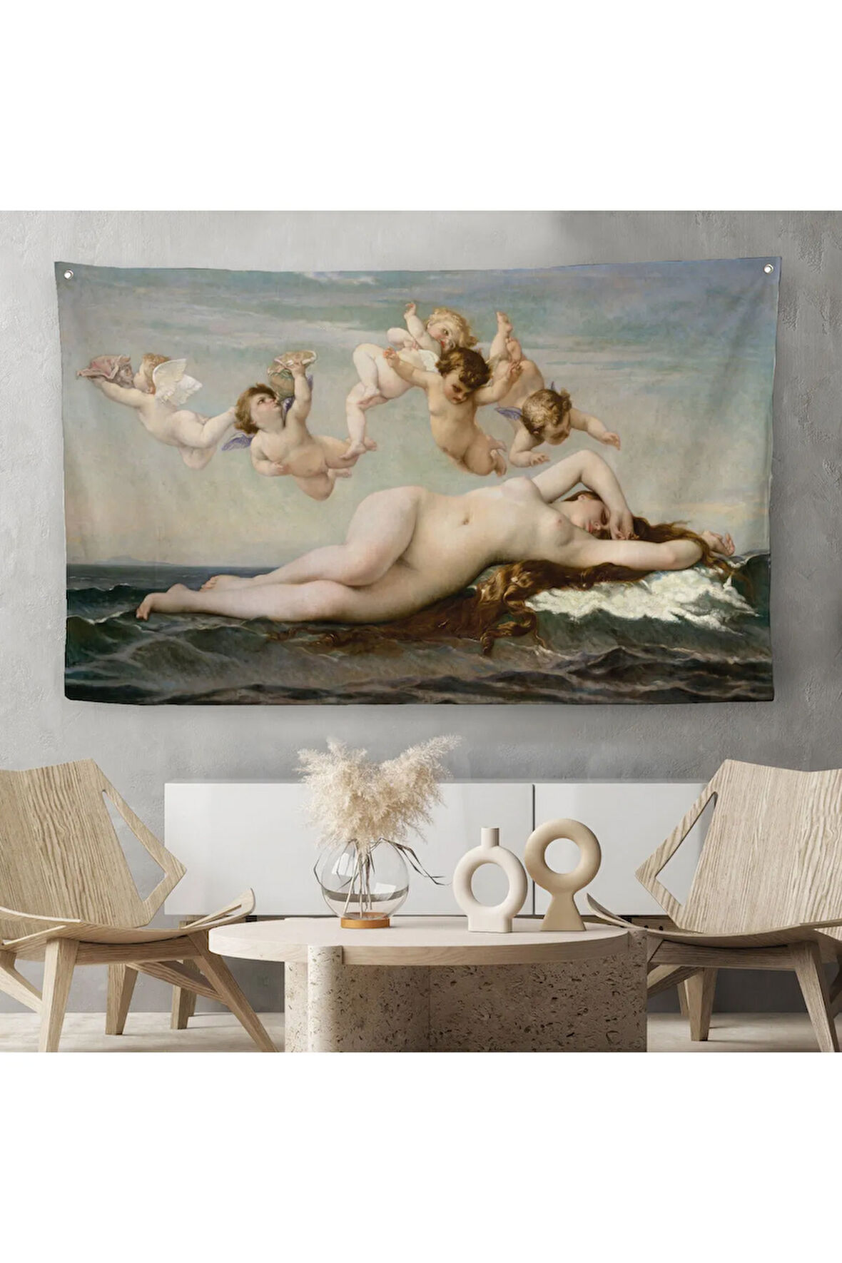 Alexandre Cabanel'in Venüsün Doğuşu İsimli Eseri Kanvas Duvar Örtüsü-Halısı, The Birth Of Venus-5028