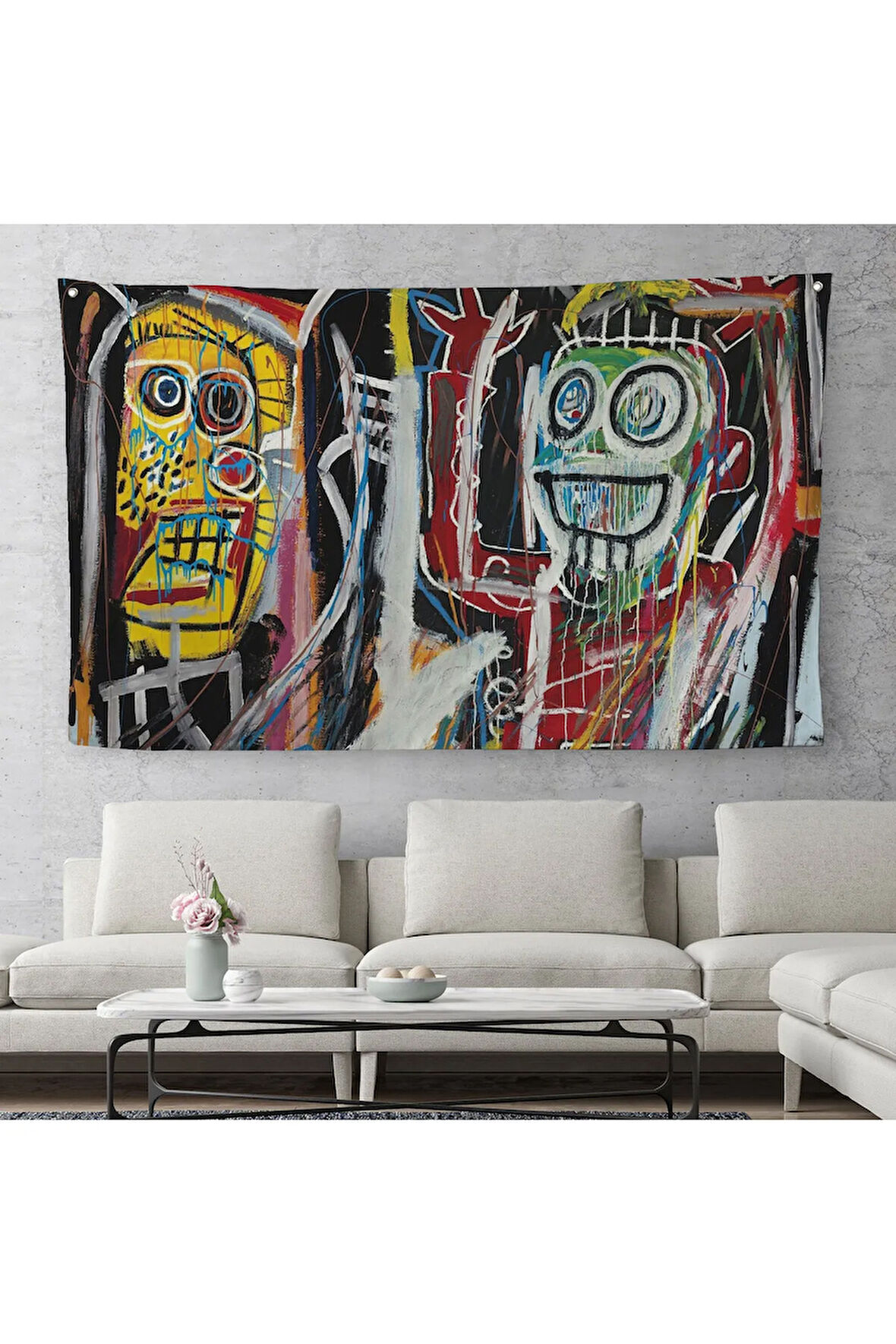 Jean Michel Basquiat, Boom Patmala Eseri Kanvas Duvar Örtüsü-Halısı-5032