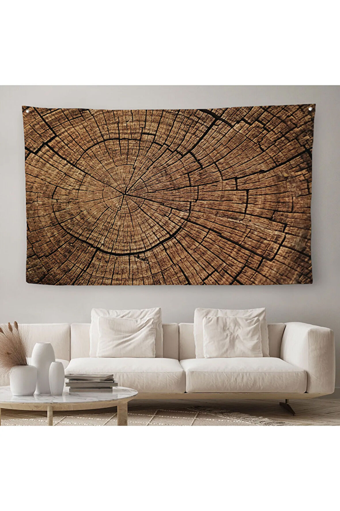 Ağaç Kütük Desenli Kanvas Duvar Örtüsü-Halısı-5076