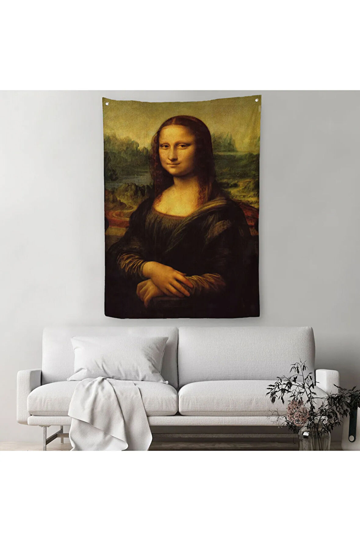 Leonardo da Vinci'nin Ünlü Eseri Mona Lisa Duvar Örtüsü - Halısı-5126