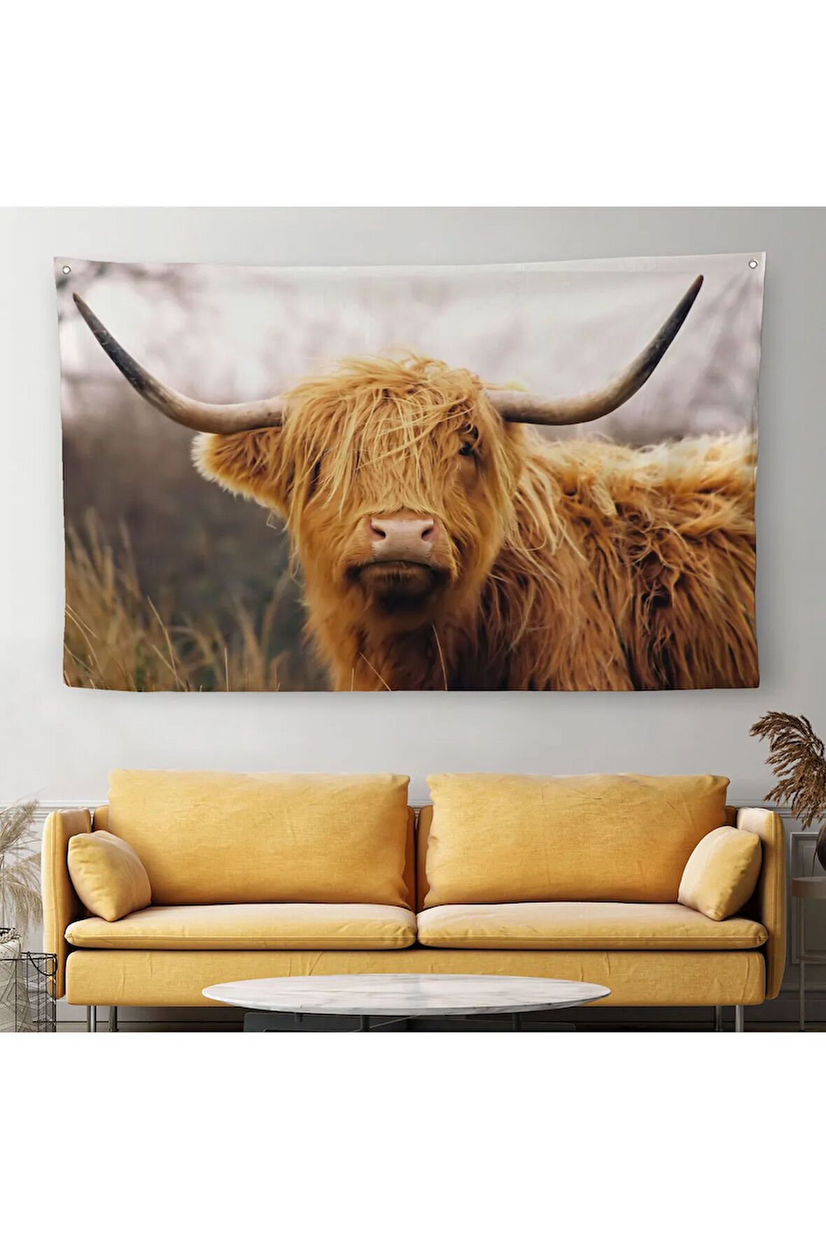 Amerikan Yayla İneği Kanvas Duvar Örtüsü-Halısı-5156