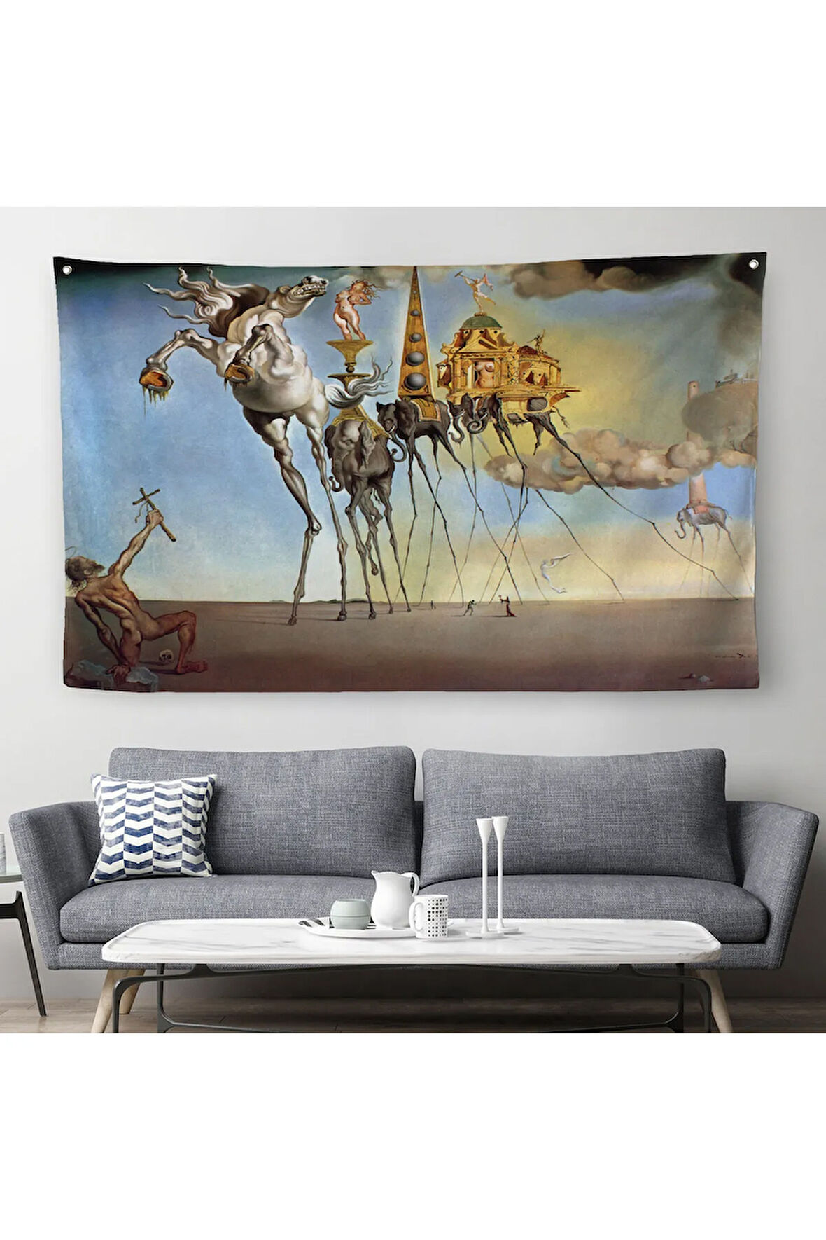 Salvador Dali - The Temptation of St. Anthony Kanvas Duvar Örtüsü-Halısı-5162