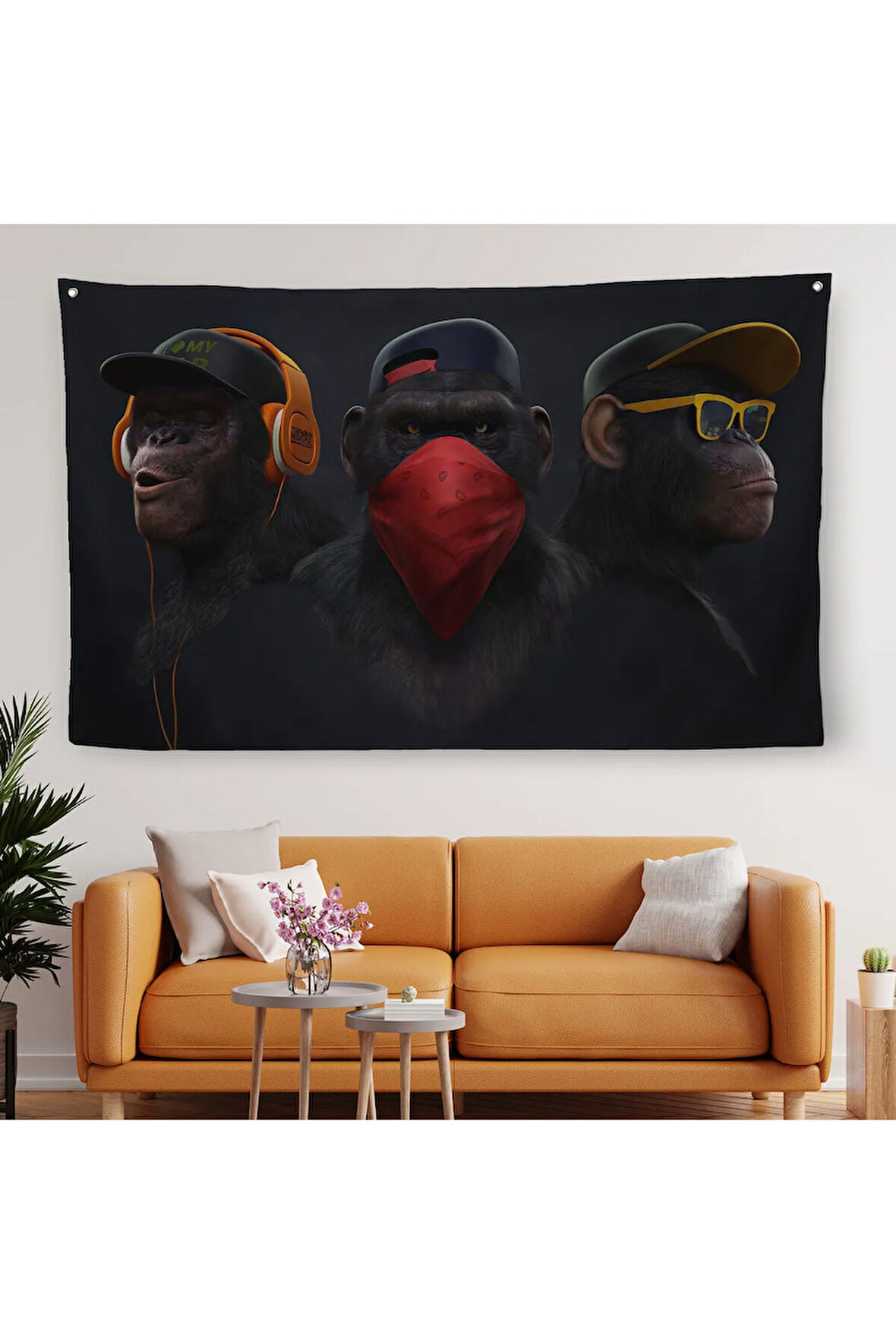 Üç Maymun Duvar Örtüsü-Halısı-5167