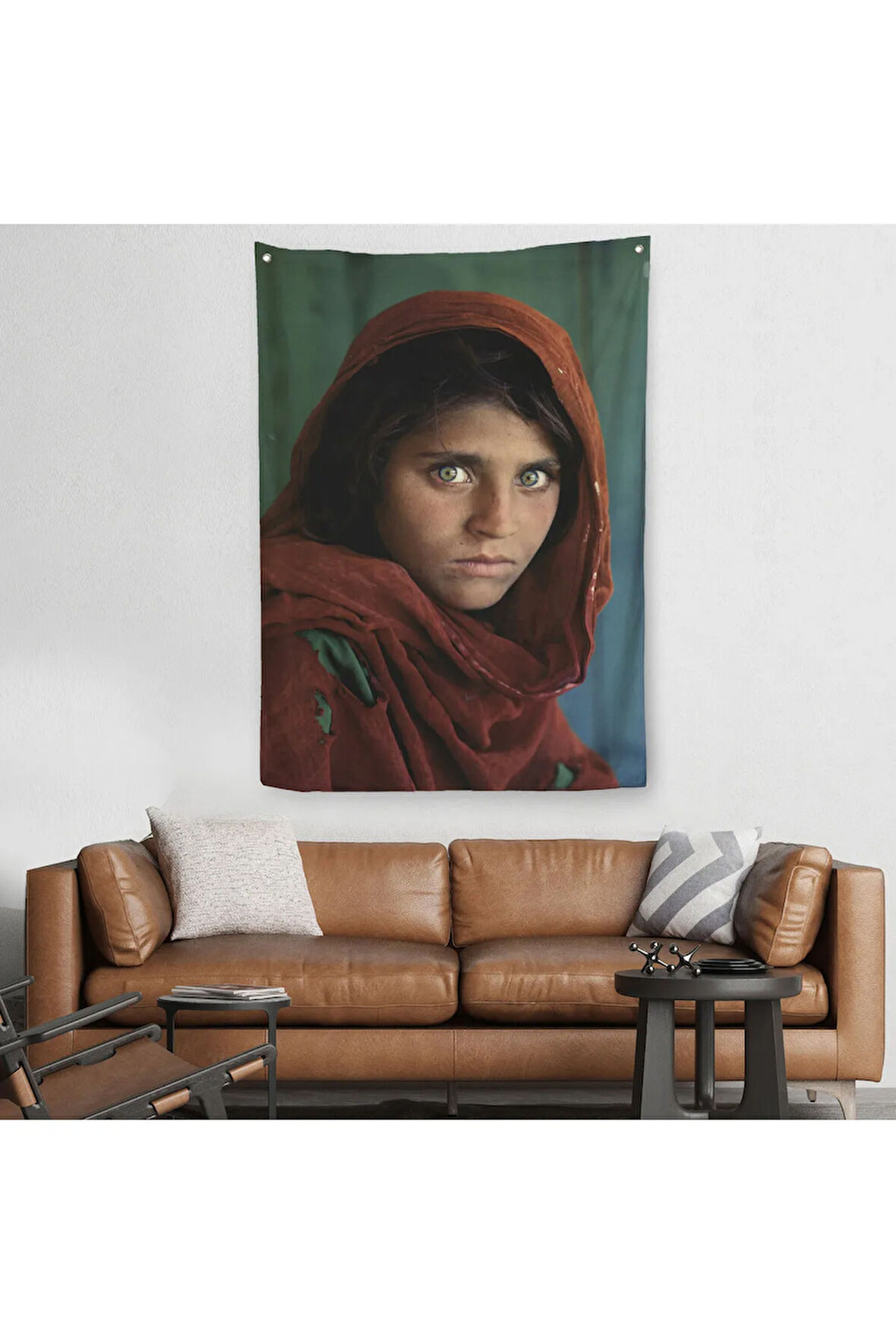 Afgan Kızı Ünlü Fotoğrafçı Steve Mccurry National Geographic Duvar Örtüsü - Halısı-5217