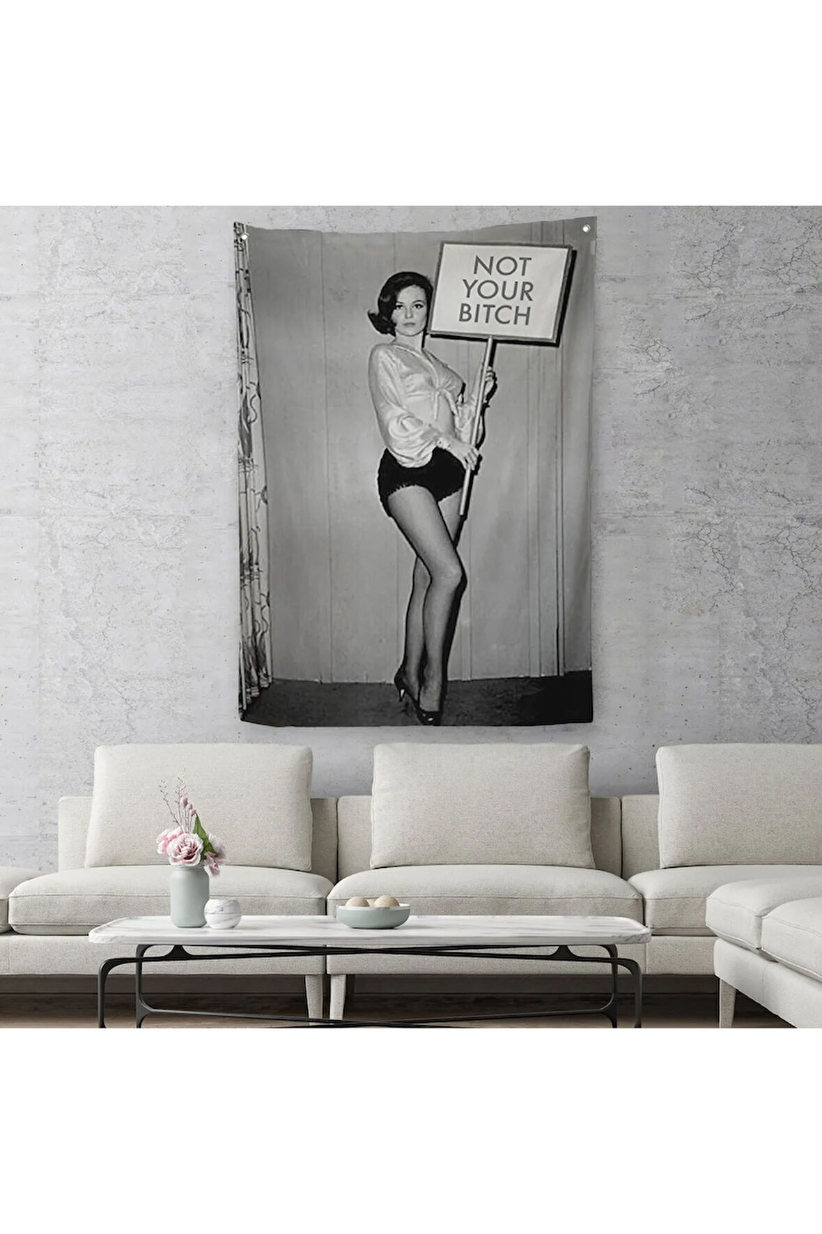 Kadın Hakları Feminist Vintage Kadın Duvar Örtüsü - Halısı-5235